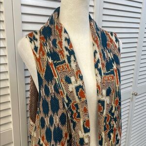 New Directions Multicolor Acrylic Knit Sleeveless Duster Vest Size XL